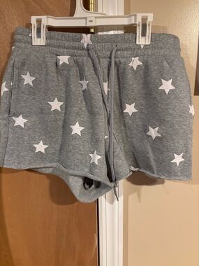 Women's Gray Star Print Athletic Lounge Shorts